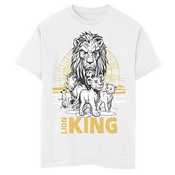 Disney's The Lion King Boys 8-20 Live Action Group Shot Sketch Poster Graphic Tee