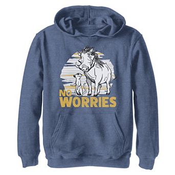 Disney's The Lion King Boys 8-20 Live Action Timon Pumbaa No Worries Graphic Hoodie