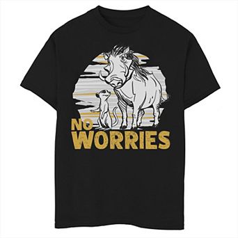 Disney's The Lion King Boys 8-20 Live Action Timon Pumbaa No Worries Graphic Tee