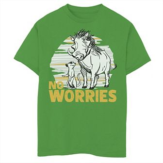 Disney's The Lion King Boys 8-20 Live Action Timon Pumbaa No Worries Graphic Tee