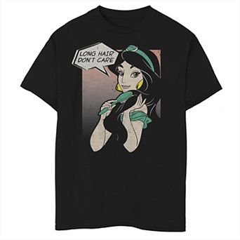 Disney's Aladdin Boys 8-20 Jasmine Hair Don't Care Comic Graphic Tee