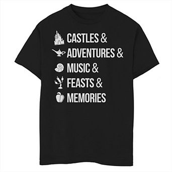 Disney's Boys 8-20 Iconic Princes White Font Graphic Tee