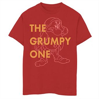 Disney's Snow White & The Seven Drawfs Boys 8-20 Dwarf Grumpy The Grumpy One Outlined Graphic Tee