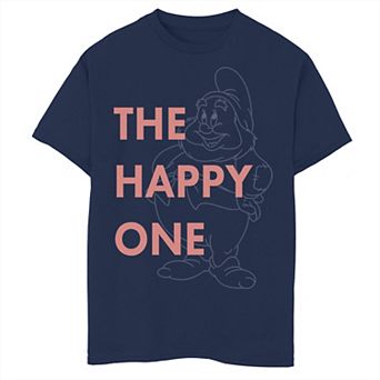 Disney's Snow White & The Seven Drawfs Boys 8-20 Dwarf Happy The Happy One Outlined Graphic Tee