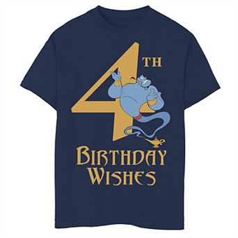 Disney's Aladdin Boys 8-20 Genie 4th Birthday Wishes Graphic Tee