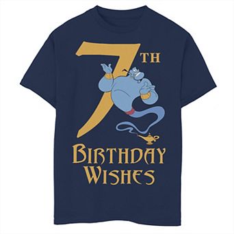 Disney's Aladdin Boys 8-20 Genie 7th Birthday Wishes Graphic Tee