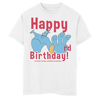 Disney's Aladdin Boys 8-20 Genie Quote Portrait Happy 3rd Birthday Graphic Tee