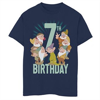 Disney's Snow White & The Seven Drawfs Boys 8-20 7th Birthday Portrait Graphic Tee