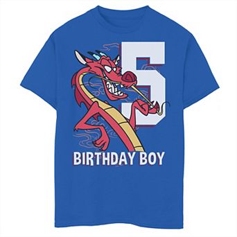 Disney's Mulan Boys 8-20 5th Birthday Boy Mushu Portrait Graphic Tee