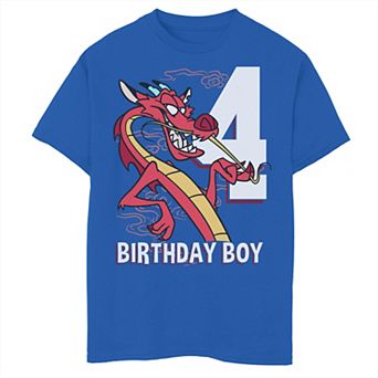 Disney's Mulan Boys 8-20 4th Birthday Boy Mushu Portrait Graphic Tee