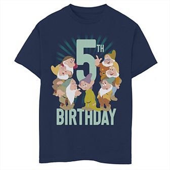 Disney's Snow White & The Seven Drawfs Boys 8-20 5th Birthday Portrait Graphic Tee