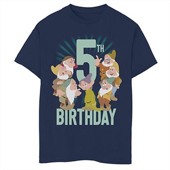 Disney's Snow White & The Seven Drawfs Boys 8-20 5th Birthday Portrait Graphic Tee