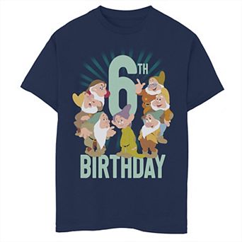 Disney's Snow White & The Seven Drawfs Boys 8-20 6th Birthday Portrait Graphic Tee