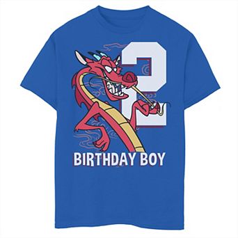Disney's Mulan Boys 8-20 2nd Birthday Boy Mushu Portrait Graphic Tee