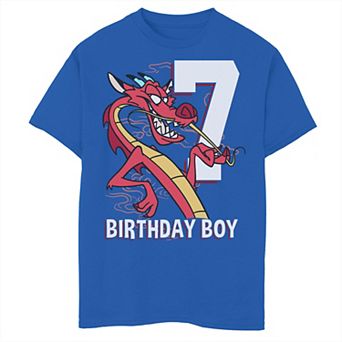 Disney's Mulan Boys 8-20 7th Birthday Boy Mushu Portrait Graphic Tee