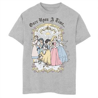Disney Princess Boys 8-20 Once Upon A Time Vintage Cartoon Graphic Tee
