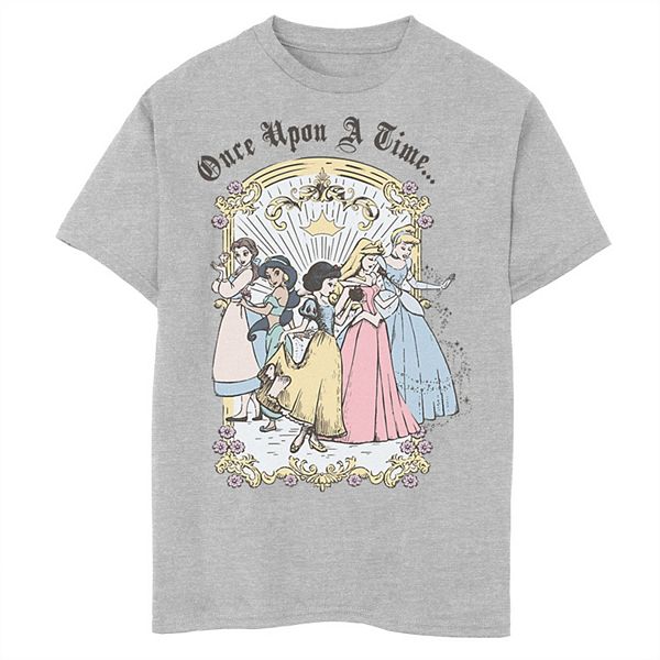 Disney Princess Boys 8 Once Upon A Time Vintage Cartoon Graphic Tee