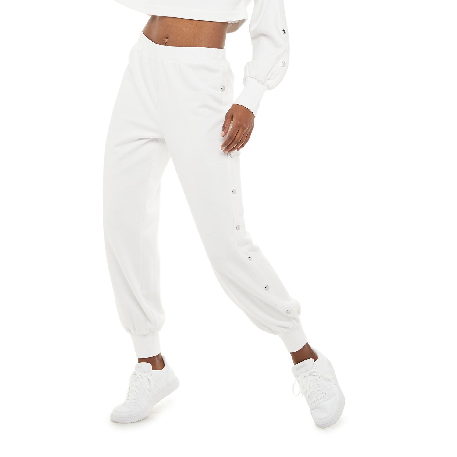 women's side snap track pants