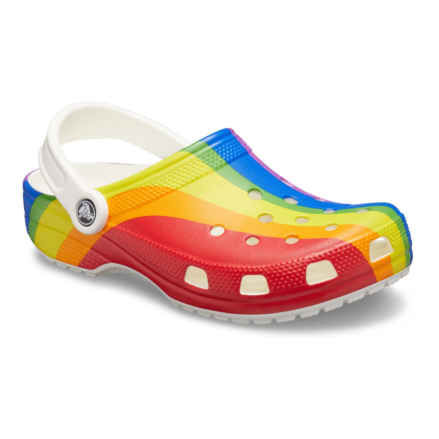 crocs with rainbow