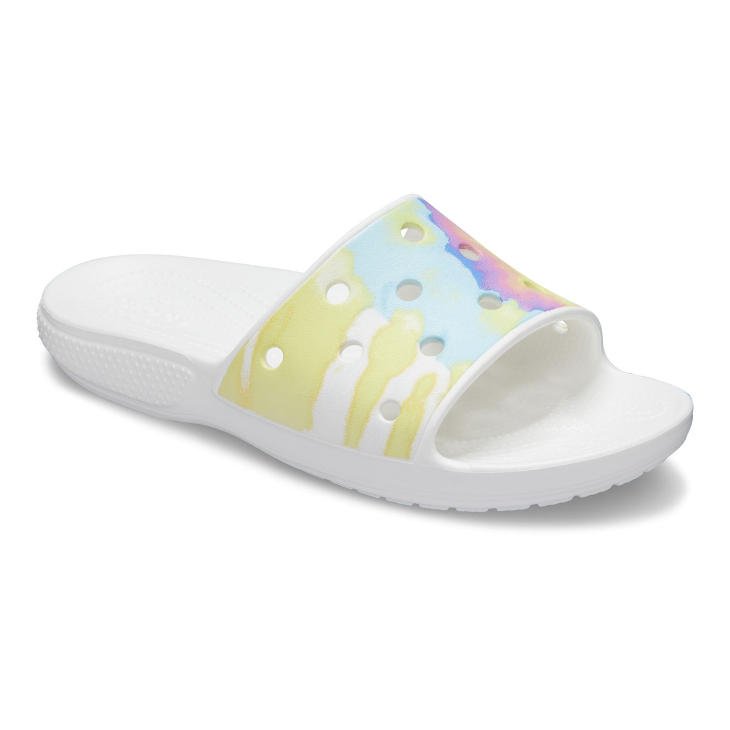 tie dye croc flip flops