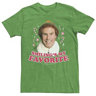Men's Elf Buddy I Just Like To Smile Text Portrait Tee