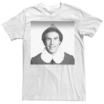 Men's Elf Buddy Black & White Photo Graphic Tee