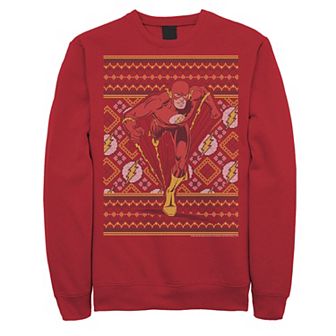 Men's Marvel Flash Sprint Knit Style Portrait Graphic Fleece Pullover