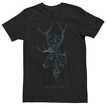 Men's Deathly Hallows 2 Patronum Blue Hue Outline Tee