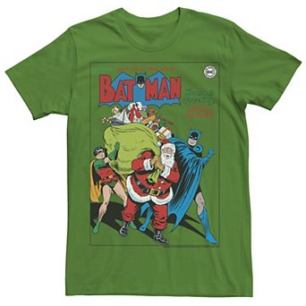 Men's DC Comics Seasons Greetings From Batman And Robin Christmas Tee