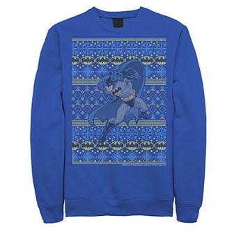 Men's Batman Action Pose Portrait Knit Style Fleece