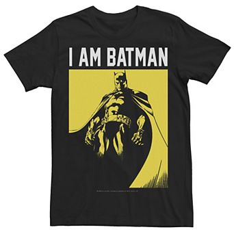 Men's DC Comics Batman I Am Batman Yellow Hue Poster Tee