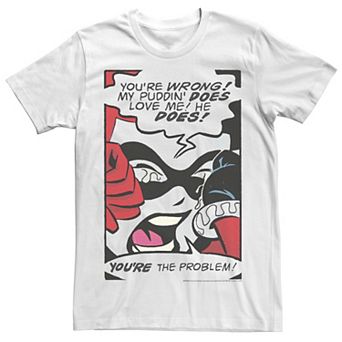 Men's Batman Harley Quinn Retro Comic Poster Tee