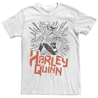 Men's Batman Harley Quinn Black And White Color Pop Logo Tee