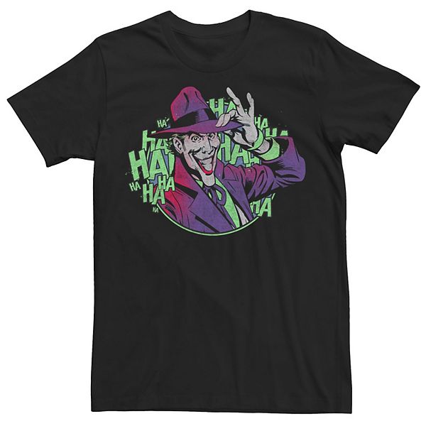 Men's Batman Joker Hat Tip HA HA HA Portrait Tee