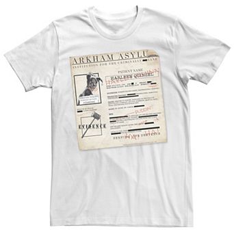 Men's Batman Harley Quinzel Arkham Asylum File Tee