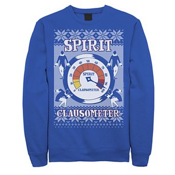 Men's Elf Spirit Clausometer Holiday Pattern Sweatshirt