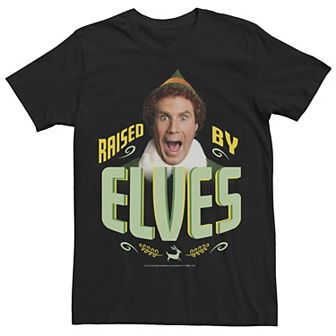Men's Elf Buddy Raised By Elves Screaming Portrait Tee