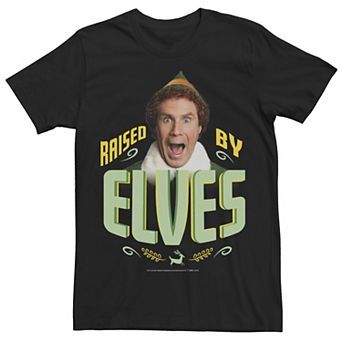 Men's Elf Buddy Raised By Elves Screaming Portrait Tee