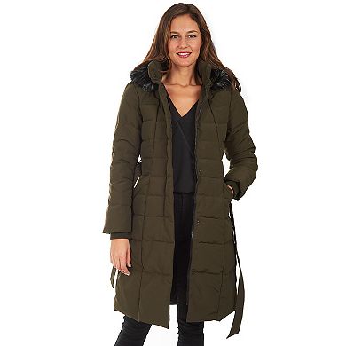 Women's Fleet Street Long Faux Down Quilted Coat