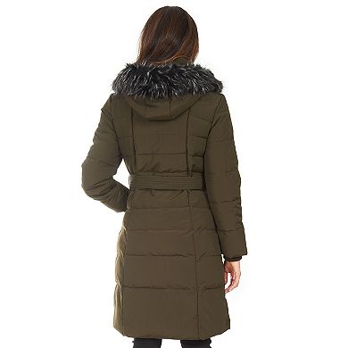 Women's Fleet Street Long Faux Down Quilted Coat
