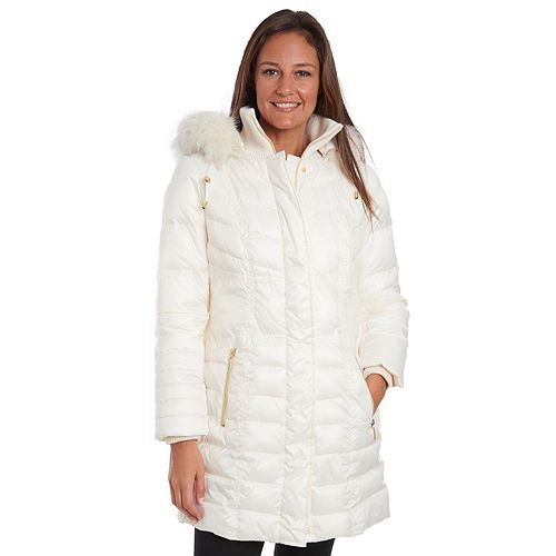 Women's Fleet Street Long Faux Down Coat with Detachable Faux Fur