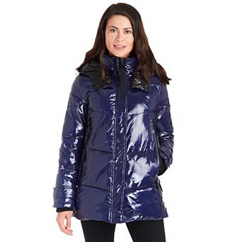 Women's Fleet Street Faux Down Puffer Coat with Fancy Pocket Details