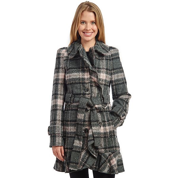 Women's Fleet Street Plaid Wool Blend Coat