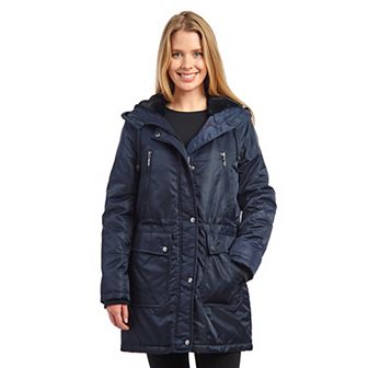 Women's Fleet Street Hooded Puffer Coat with Inner Faux Fur Lining