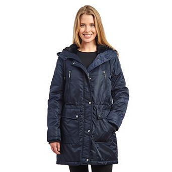 Women's Fleet Street Hooded Puffer Coat with Inner Faux Fur Lining