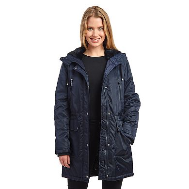 Women's Fleet Street Hooded Puffer Coat with Inner Faux Fur Lining