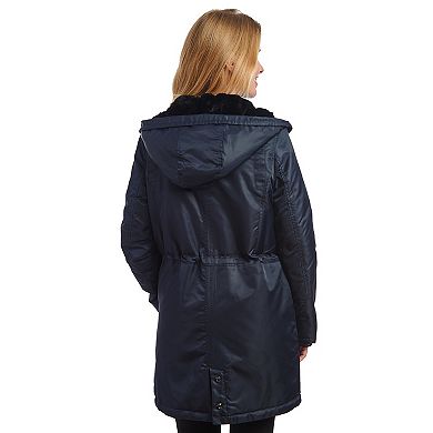 Women's Fleet Street Hooded Puffer Coat with Inner Faux Fur Lining