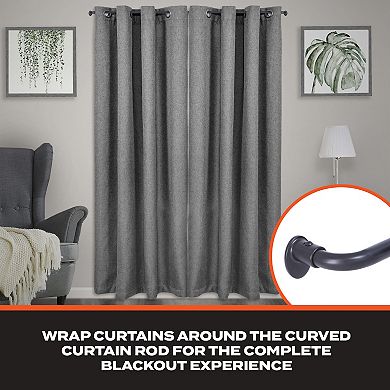 Sun Zero 5/8-in. Room Darkening Adjustable Wrap Around Curtain Rod