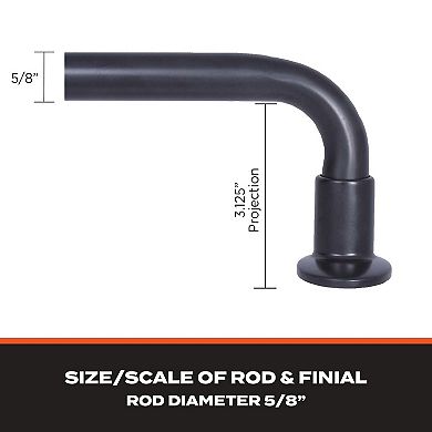 Sun Zero 5/8-in. Room Darkening Adjustable Wrap Around Curtain Rod