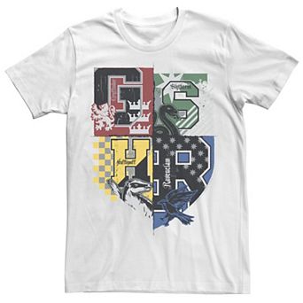 Men's Deathly Hallows 2 House Crests Colorful Badge Tee